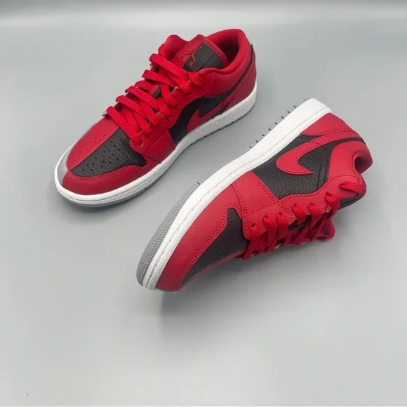 New Nike Air Jordan 1 Low SE Gym Red/Black/White/Cement Grey #Women's - Picture 9 of 16